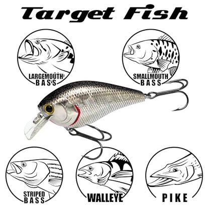 LUCKY CRAFT LC 2.5 Silent Crankbait Fishing Lures, 2-3/8” Squarebill Crankbait, Bass Lures, Floating 4ft Depth Hard Bait, Champion Freshwater Fishing Gear and Tackle Box Accessories - color: 425 Live Thredafin Shad