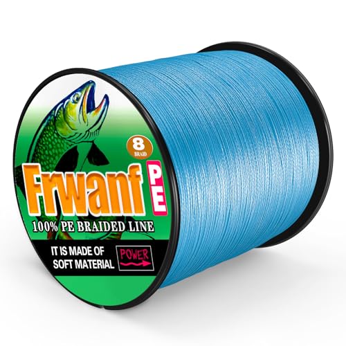 Braided Fishing Line 8 Strands of Super Strong PE Fishing line Extreme Power Fishing Braided line is Used for Saltwater and Freshwater Fishing - color: Blue, size: 6LB 0.10MM-328Yds