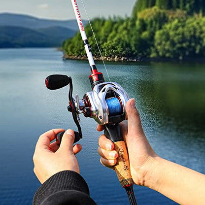 Sougayilang Baitcasting Reel – Lightweight Graphite Frame – 9 + 1 Anti-Reverse Ball Bearings, 8.0:1 High-Speed Gear Ratio Fishing Reel - color: Left-8.0:1