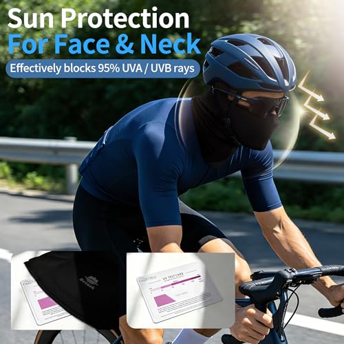 Balaclava Ski Mask, Sun UV Protection Breathable Full Head Face Mask for Men Women Skiing Cycling - color: 2 Packs - Black