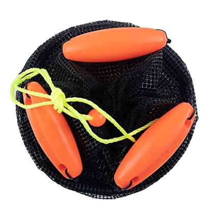 Z&W 5 Gallon Collapsible Floating Fishing Net Live Bait Bucket/Fishing Basket/Chum Bag, Trap for Keeping Minnows, Shrimp, Leaches and Other Baits