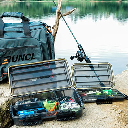 RUNCL Fishing Tackle Box, Waterproof Tray for Jigs Lures, Thicker Floating Tackle Utility Box with Adjustable Dividers, 3600/3700/Large 3700 Size - color: 1PC 3700