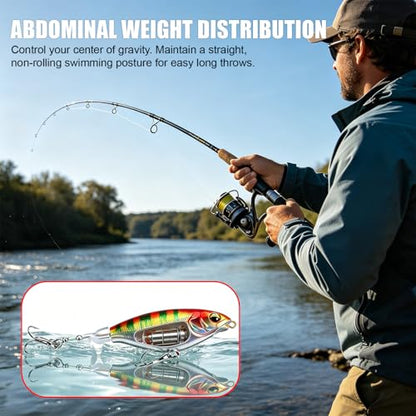 3Pcs Topwater Plopper Fishing Lures, Top Water Bass Fishing Lures for Freshwater, Floating Propeller Topwater Lures Gear Loud Swinging and Vibrating for Bass Walleye Trout Crappie