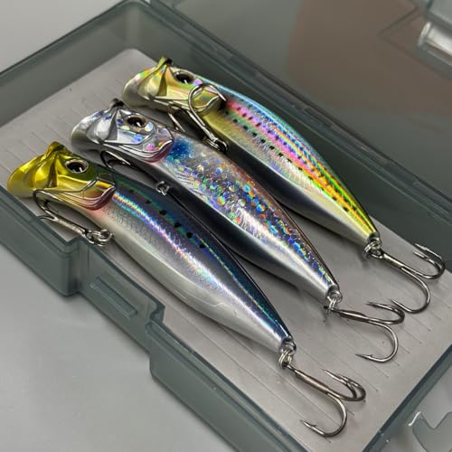 9cm/13g 3pcs/Box Floating Topwater Fishing Lures Surface Popper Fishing Lure Long Casting Artificial Bait Topwater Pencil Swimbait Wobblers Flounder Sea Bass Pike - color: B