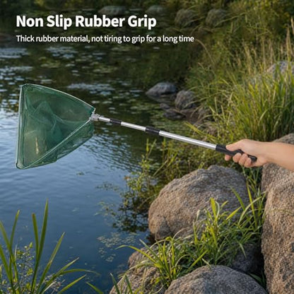 Telescopic Fishing Landing Net, Foldable Aluminum Alloy Pole with Fine Nylon Mesh, Portable Fish Net for Freshwater Saltwater Kayak Boat, Fishing Gifts for Men - color: 1.25M