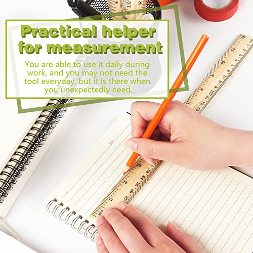 ZZTX 3 Pack Wooden Ruler 12 Inch（30 cm) | 2-in-1 scale design, Durable material, Double level design - color: 3 Pack, 12 Inch