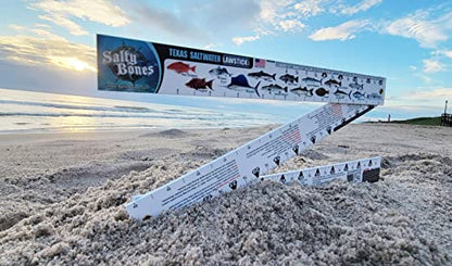 Salty Bones Texas Saltwater Lawstick - 36" Folding Fishing Ruler - Made in The USA - Newest Version
