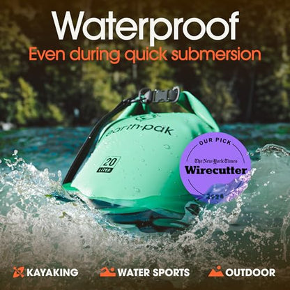 Earth Pak Waterproof Dry Bag - Roll Top Waterproof Backpack Sack Keeps Gear Dry for Kayak with Waterproof Phone Case - color: Seafoam Green, size: 5L