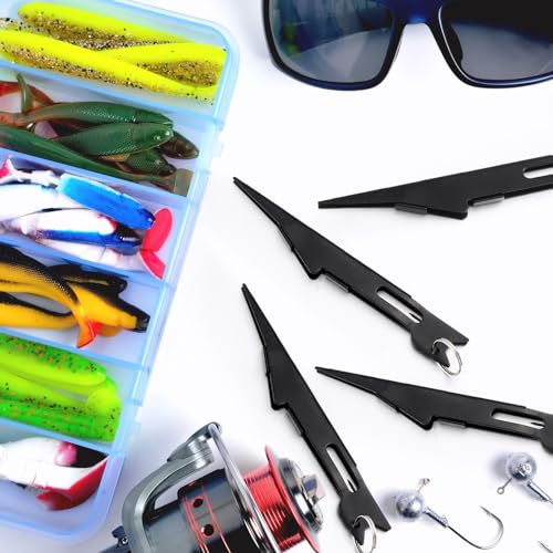 Gisafai 6 Pcs Fishing Line Knot Tyer Tying Tool Quick Tie Nail Knot Tying Tool Fly Fishing Angler Accessories Fly Equipment for Hooks Lures Lines Men - color: Black