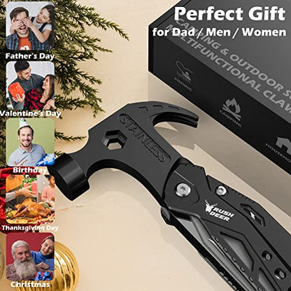 RUSH DEER 14-in-1 Multitool, Valentines Day Gifts for Men Dad Gifts, Mini Hammer Multitool, Small Hammer Tool, Survival Gear and Supplies, Christmas Gift for Boy Husbands - style: Best Gift Idea
