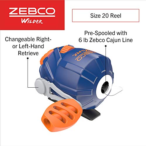 Zebco Wilder Fishing Reel and Rod Combo, 4'3" Durable Fiberglass Rod with Built-In Carabiner, Patented No-Tangle Reel, Pre-Spooled with 6-Pound Zebco Cajun Fishing Line - style: Spincast Reel - Telescopic Rod