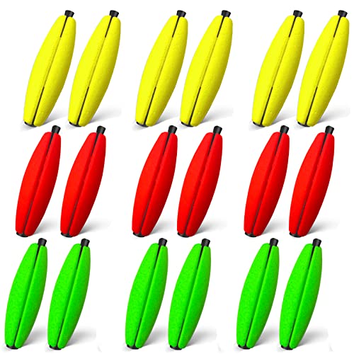 Peg Floats Slotted丨Fishing Floats for Catfish丨Fishing Cigar Foam Bobber for Santee Rig丨1.5in，2in，2.5in，3in - size: M-2", style: 2"mix-18pcs
