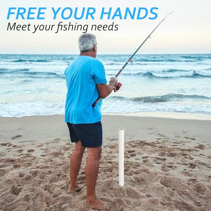 4 Pack 22in Sand Spike PVC Tubular Sand Spike Fishing Rod Holder for Surf Fishing for Beaches, Rivers and Sandy Beaches