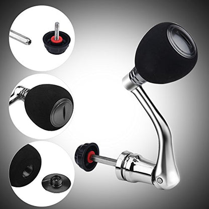 Reel Replacement Metal Power Handle Grip Part Metal Rocker Arm Grip Fishing Spinning Reel Handle Grip (4000 & 5000 & 6000 Red Large) Penn Fierce 5000 Parts Shakespeare Reel Parts