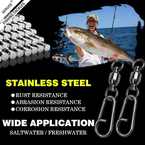 Stainless Steel High Strength Fishing Swivels for Saltwater and Freshwater - size: Size 1+S (41lb) 25 PCS
