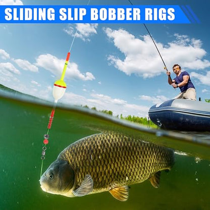 Fishing Bobbers Floats,Wood Slip Bobber Fishing Spring Oval Stick Slip Balsa Bobber for Crappie Catfish Trout Panfish Walleyes Fishing Tackle Accessories - color: 1.57in X 0.91in X 5.63in - 10pcs