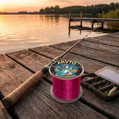 Monofilament Fishing Line, 500 Yards, 7-38 LB Test, High Strength Abrasion Resistant - color: rose red, size: 0.23MM/14.5LB