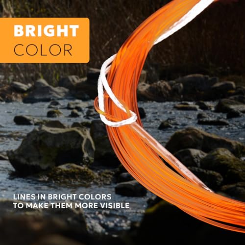Fly Fishing Tenkara Tapered Line Hi-Vis Orange, Monofilament Tenkara Nylon Line, 11FT 12FT 13FT 15FT - style: Tk-ttl-40