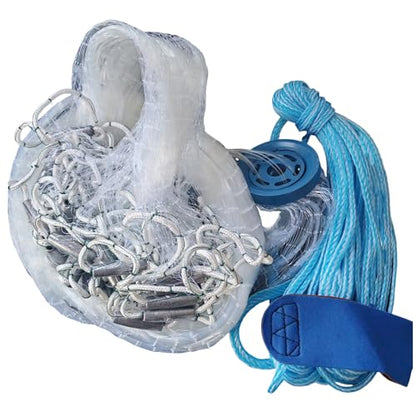 Lawaia Cast Net with Lead Sinkers Fishing Throw Nets Hand Castnet Shrimp Bait Traps 1/2 inch Mesh for Freshwater Saltwater with 3ft/4ft/5ft/ 6ft/ 7ft/ 8ft/ 9ft/ 10ft/ 11ft/ 12ft Radius - size: 9FT Radius