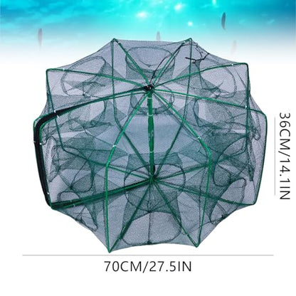 The Magic Foldable Fishing Trap, Folding Fishing Net，2024 Upgrade Auto-Foldable Strengthened Fishing Trap Net, Minnow Traps for Bait Fish，Fish Traps，Crawfish Trap，Minnow Trap - color: 16Holes