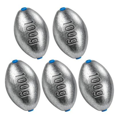 Alwonder Egg Sinkers Fishing Weights 3/16-10oz, Oval Lead Fishing Weights Sinkers Bass Fishing Casting Egg Sinker Saltwater Freshwater Tackle - size: 3oz - 5pcs