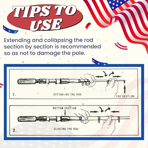 Kids Fishing Pole, Portable Telescopic Kids Fishing Poles for Boys Girls Youth, Fishing Rod and Reel Combo - color: Flag red+blue