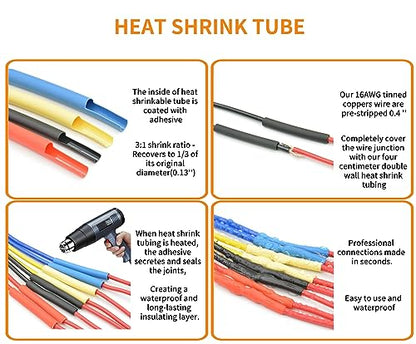 4 Set 8 Pin DT Connector Waterproof Automotive Electrical Butt Connector 16 AWG Wire Connectors Kit with Waterproof Heat Shrink Tubing for Car Truck Boat, 4 Kits (E- 8Pin Wiring 4Pair)… - size: DT Connector 4 Sets 8 Pin