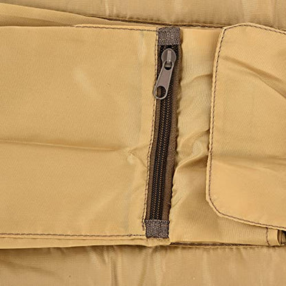 Fdit Fishing Rod Carrier Bag with Multiple Pockets Oxford Cloth Wear Ends for Fishing Gear Storage Tools (Khaki)
