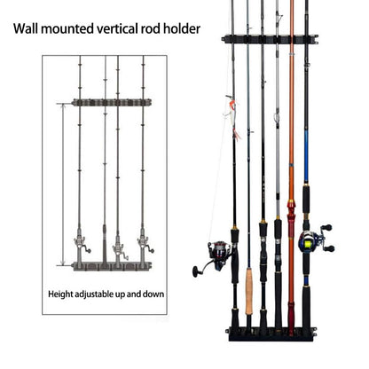 Fishing Rod Holder Straps,Holds Up to 6 Rods Fishing Pole Rod Racks Wall Mounted Fishing Pole Rod Holders
