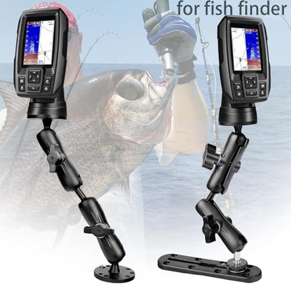 VAUBORTTI 1" Ball Mount for Garmin Striker 4,Aluminum Extension Arm with AMPS Round Plate – Fish Finder, ELD Mount – Compatible with RAM B Size Kit – T-Bolt Track System