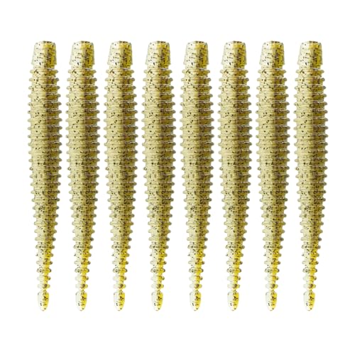 6th Sense – Boosa Ned 3.3 – Finesse Ned Worm – Bass Fishing – Ribbed Body Shimmy Tail – Divine Ned Jig Heads - Made in the USA - color: Live Goby