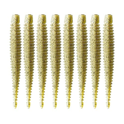 6th Sense – Boosa Ned 3.3 – Finesse Ned Worm – Bass Fishing – Ribbed Body Shimmy Tail – Divine Ned Jig Heads - Made in the USA - color: Live Goby
