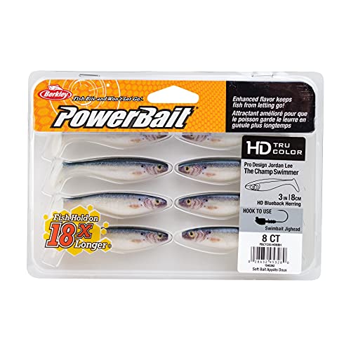 Berkley PowerBait The Champ Swimmer Fishing Soft Bait - color: HD Blueback Herring, size: 3"