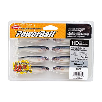 Berkley PowerBait The Champ Swimmer Fishing Soft Bait - color: HD Blueback Herring, size: 3"