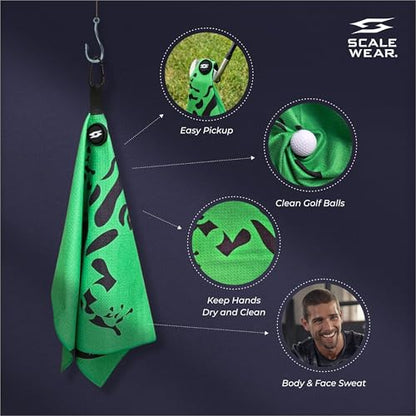 Rippit Magnetic Waffle Golf Towel – Large 16"x24" Microfiber Golf Club Ball Magnet Clip to Hang on Bag Cart Strong Premium Strength Ultra Absorbent Gear Men Gift (Rippit Green) - color: Rippit Green