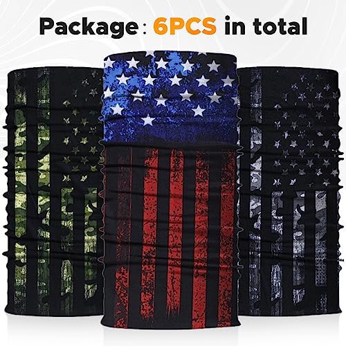 JOEYOUNG Headwear, Bandana, Neck Gaiter Head Wrap Headband Balaclava Magic Scarf - color: A-black Flag