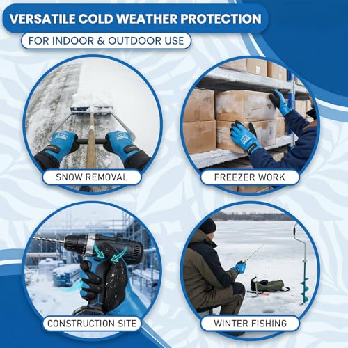 100% Winter Waterproof Gloves for Men and Women, Scratch & Slip Resistant Design for Lobstering, Crabbing, Fishing, Spearfishing, Freediving, Boating and Sailing - size: Large