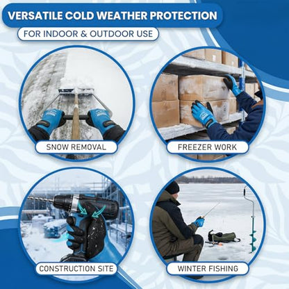100% Winter Waterproof Gloves for Men and Women, Scratch & Slip Resistant Design for Lobstering, Crabbing, Fishing, Spearfishing, Freediving, Boating and Sailing - size: Large