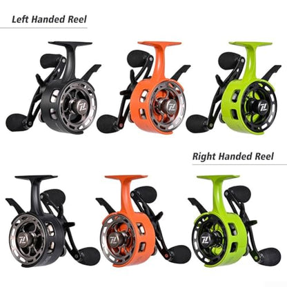Metal Spool Ice Fishing Reel for Maximum Line Capacity and Performance - size: Green right hand
