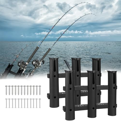 Fishing Rod Holders Boat Rod Holders with Screws Plastic Tube Pole Holders Bracket for Boat Kayak Garage Cooler Trailer Portable