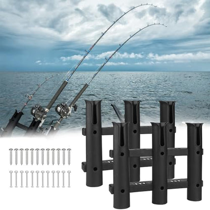 Fishing Rod Holders Boat Rod Holders with Screws Plastic Tube Pole Holders Bracket for Boat Kayak Garage Cooler Trailer Portable