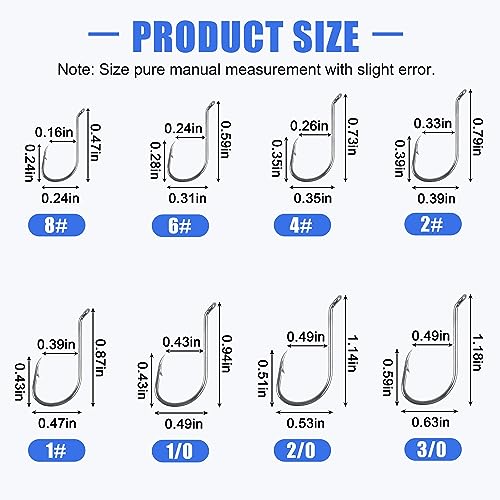 Octopus Fishing Hooks-120pcs Sport Circle Hooks Beak Offset Fishing Hooks Sharp High Carbon Steel Fishing Jig Hooks Black Fishhook for Saltwater Bass 8-9/0 - size: 3/0-120PCS