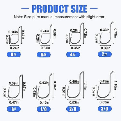 Octopus Fishing Hooks-120pcs Sport Circle Hooks Beak Offset Fishing Hooks Sharp High Carbon Steel Fishing Jig Hooks Black Fishhook for Saltwater Bass 8-9/0 - size: 3/0-120PCS