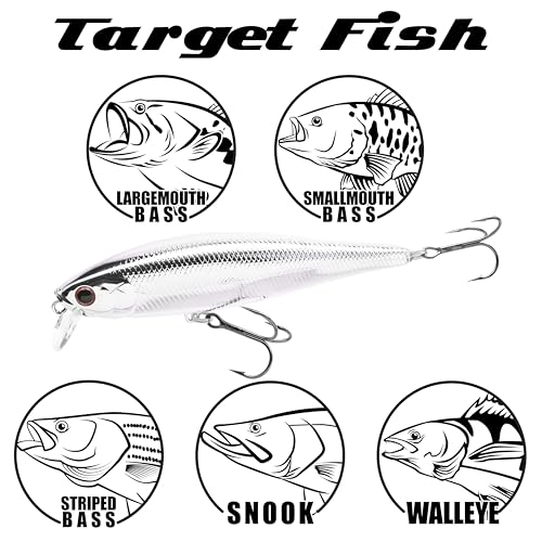 LUCKY CRAFT Pointer 100SR, Jerkbait Side by Side Action Wobbling Freshwater Lake Bass Fishing Bait - color: 335 Sexy Mama