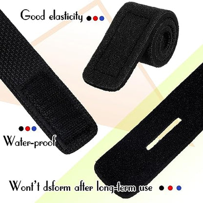 Wettarn 30 Pcs Fishing Pole Straps Fishing Rod Wrap Elastic Pole Carrier Rod Ties Stretchy Holder for Gear and Equipment Casting Rods Holder Strap Belt - style: Black, Red, Blue