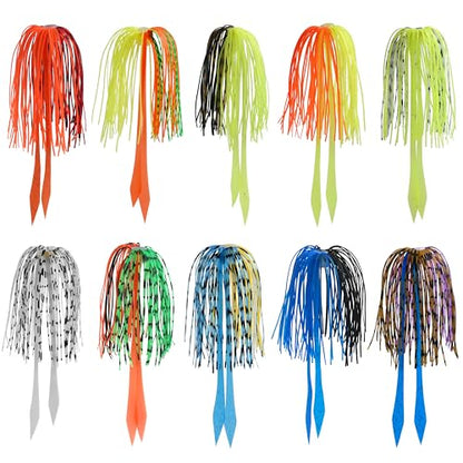 Silicone Jig Skirts Replacement Spinnerbait Skirts Fishing Lure Skirt Quick Change Umbrella Skirt for Spinnerbaits Buzzbaits Bass Fishing Jig Lure Making Supplies, 10/20pcs - color: 20 Packs