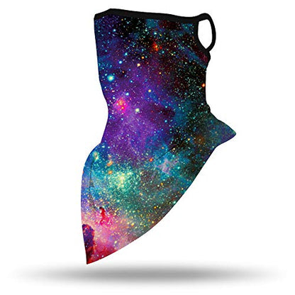 YAYOUREL Neck Gaiter Face Mask Bandanas for Men Women UV Face Scarf Cover Ear Loop Hole Facemask for Fishing Running Cycling - color: Red Green Blue