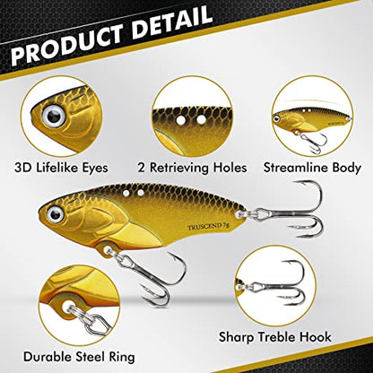 TRUSCEND Swim or Jig Fishing Spinner Baits for Freshwater and Saltwater, Rooster Tail Fishing Lures for Trout Bass Walleye Crappie Salmon Pike, Blade Bait with Copper Blade - color: E1-1.6"-1/4oz