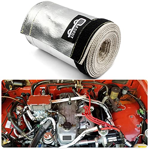 Heat Shroud Sleeve Aluminized 2 Pcs for Ultimate Heat Protection Hose Wire Shield 1-1/2''I.D. x 10FT, with 20 Pcs 7.8Inch Stainless Steel Cable Metal Zip Ties - size: 2*1-1/2''I.D. x 10FT