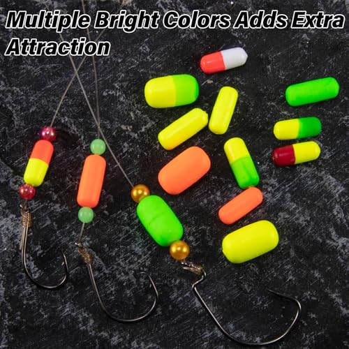Dr.Fish 30 Pack Fishing Rig Floats Pompano Floats Walleye Rig Lure Making Accessories Surf Fishing Foam Snell Bobbers - color: Green, size: Large-2/3*2/5"